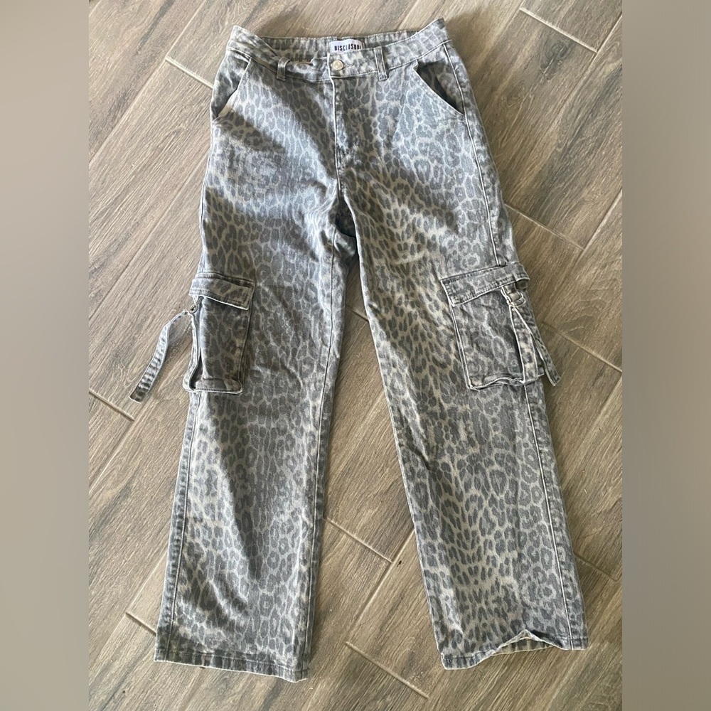 Disclosure Leopard Print Cargo Pants with Pockets Wide Leg 9/29